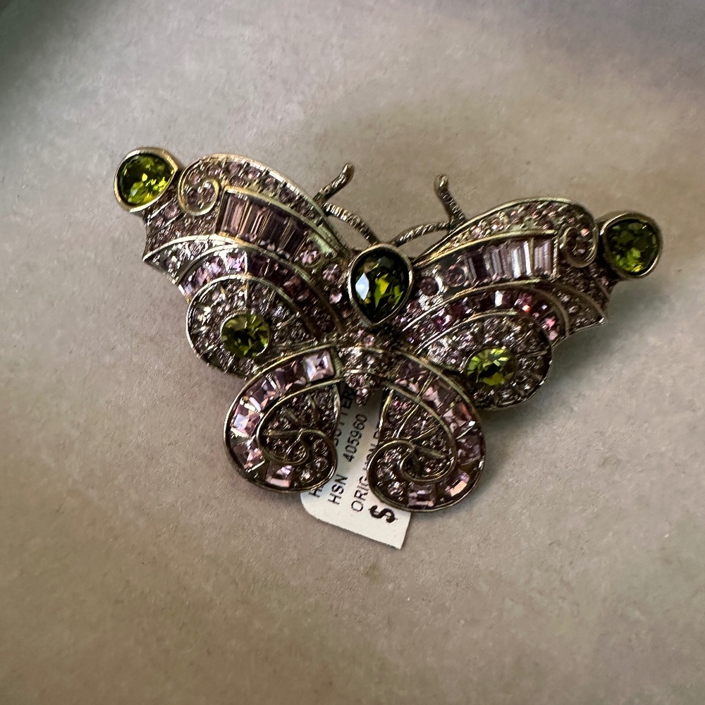 Heidi Daus Butterfly purple and green jeweled clip